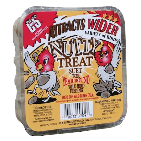 C&S Products C&S Products Nutty Treat Assorted Species Beef Suet Wild Bird Food 11.75 oz 12559